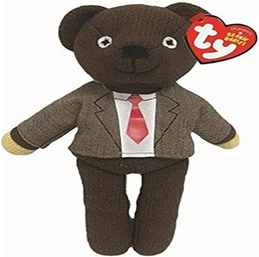 Soft stuffed Mr. Bean shirt and tie plush toy by Ty, featuring a cuddly, detailed character plush for fans and collectors.