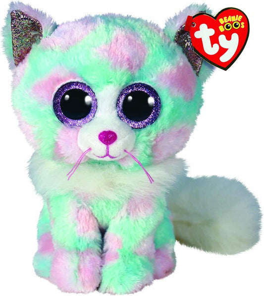 Soft pastel-colored Opal Cat plush toy by Ty, 15cm, featuring a cuddly plush fabric and detailed feline design.
