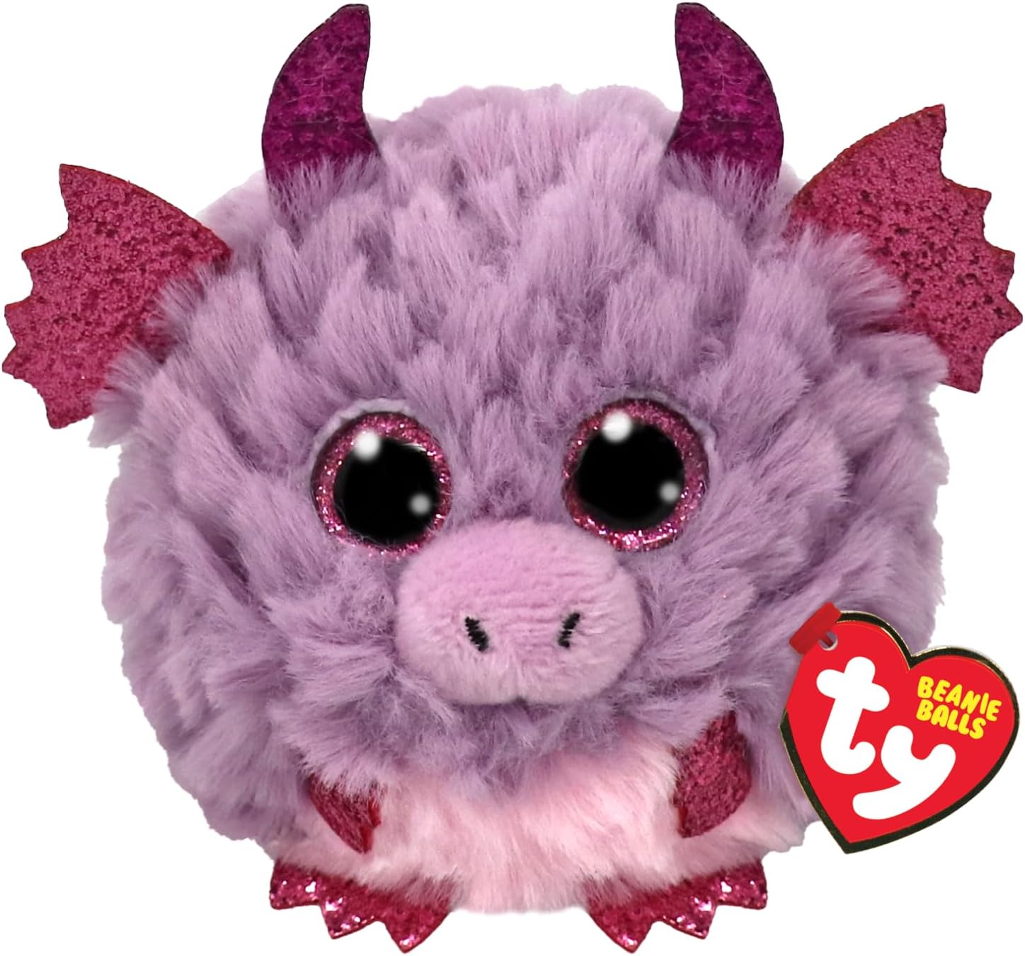 Colorful Ty Spark Dragon plush toy with bright orange body and vibrant details, soft and cuddly for children.