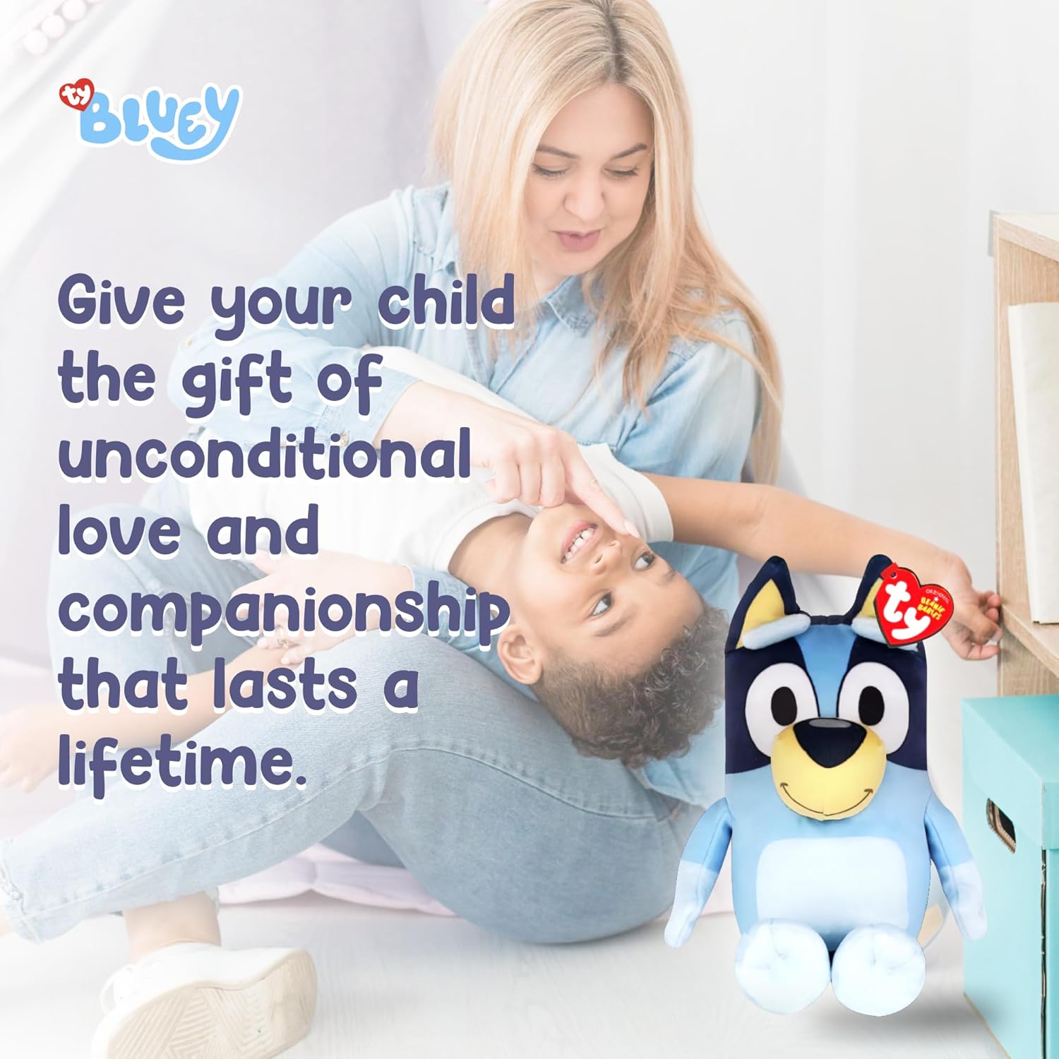 TY Bluey Bingo plush toy for kids, soft collectible teddy bear featuring Bluey's character from the popular children’s series.