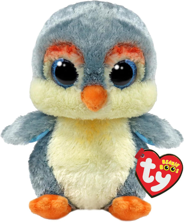 TY Fisher Penguin Beanie Boo plush toy, 14cm, with soft fabric and detailed features, ideal for collectors and plush toy fans.