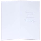 Sympathy Bereavement Card - Pure White with 2D Flowers and Pearl Detail Silver Foil Lettering