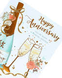 Elegant Champagne Gold Foil Anniversary Card by UK Greetings featuring a special couple design for wedding celebrations.