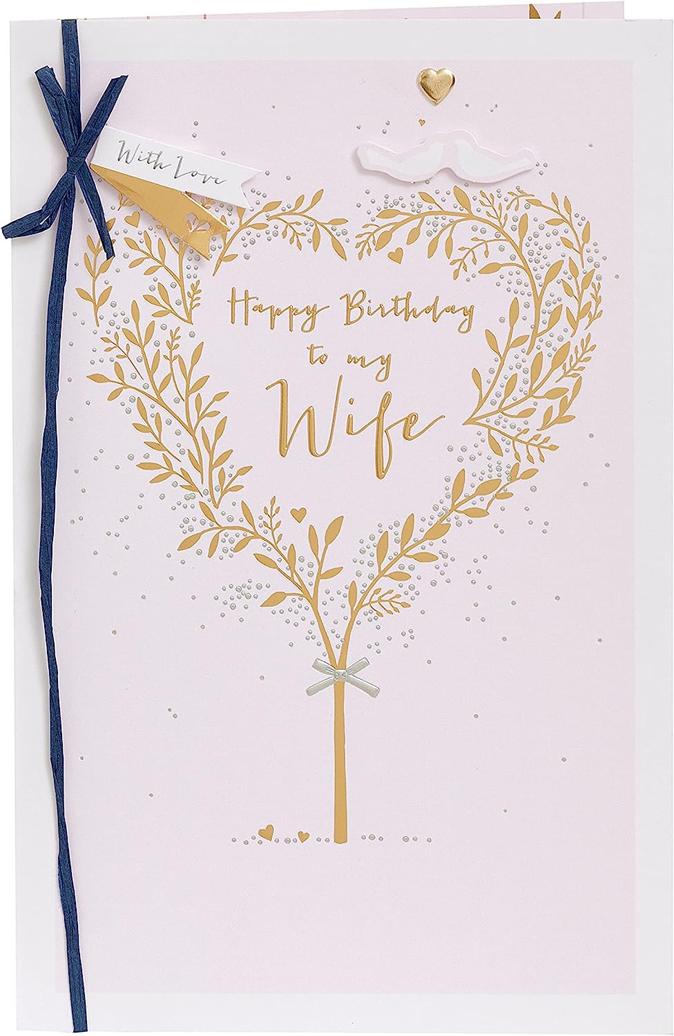 Heart Tree Wife birthday card by UK Greetings featuring a heartfelt design with a tree and love-themed imagery.
