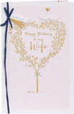 Heart Tree Wife birthday card by UK Greetings featuring a heartfelt design with a tree and love-themed imagery.