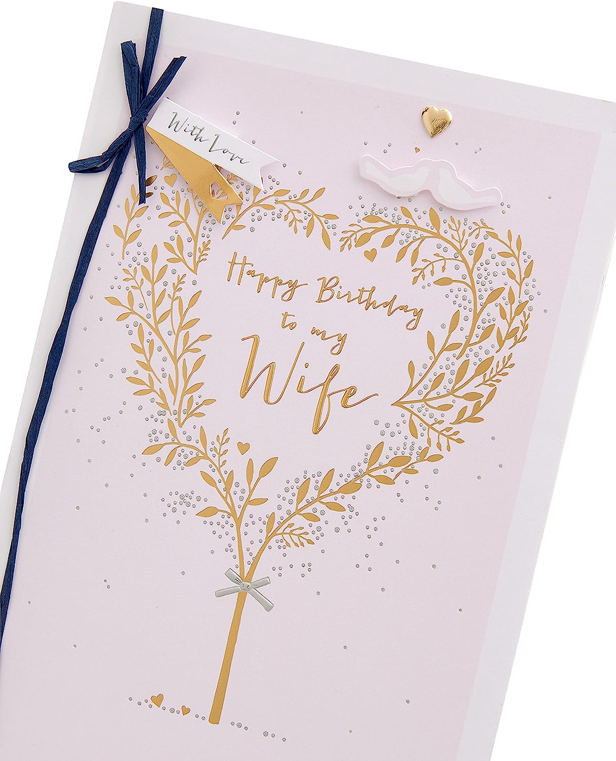 Heart Tree Wife birthday card from UK Greetings featuring a romantic heart and tree design for special birthday messages.