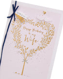 Heart Tree Wife birthday card from UK Greetings featuring a romantic heart and tree design for special birthday messages.