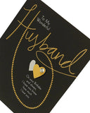 Golden heart birthday card for husband with sentimental verse, UK Greetings, featuring elegant design and heartfelt message.