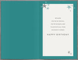 50th birthday card for grandson from UK Greetings, stylish and thoughtful milestone greeting with celebratory design and vibrant colors.