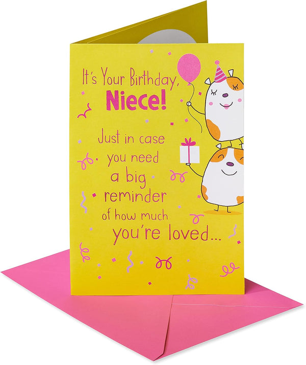 American Greetings birthday card for niece featuring colorful designs and cheerful "It's Your Birthday" message.