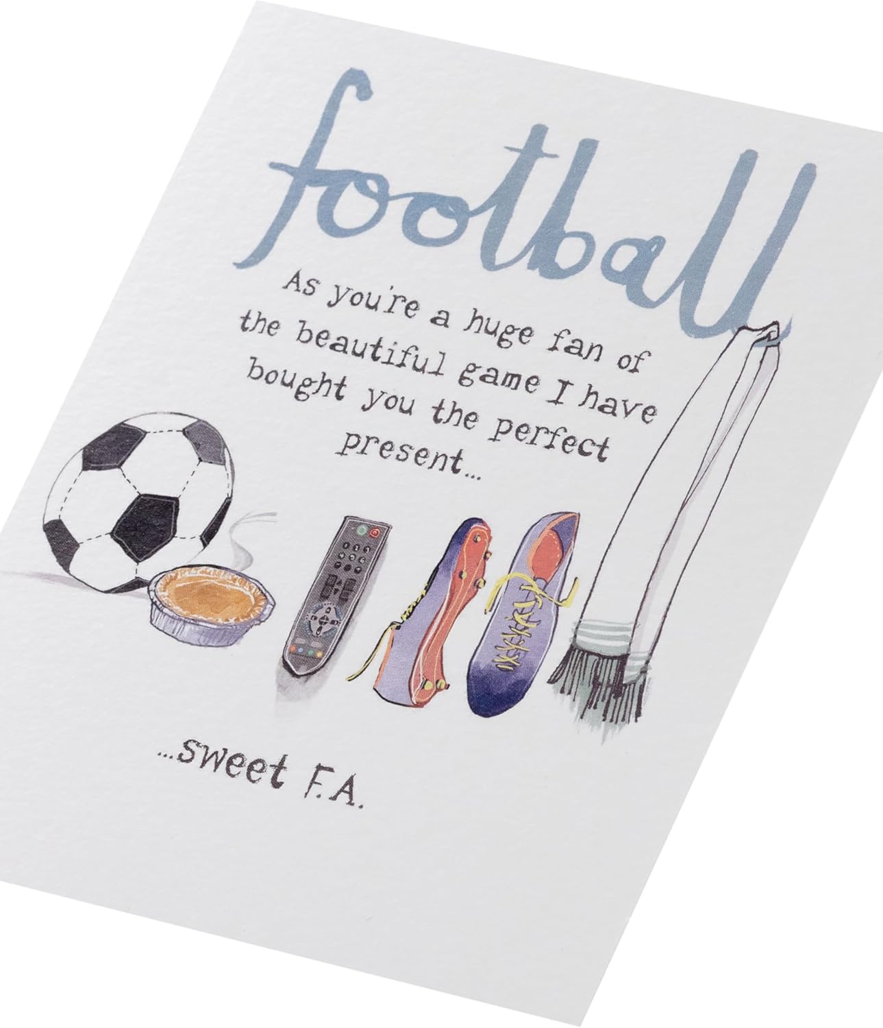 Humorous 50th birthday greeting card from UK Greetings with playful design and festive illustrations.