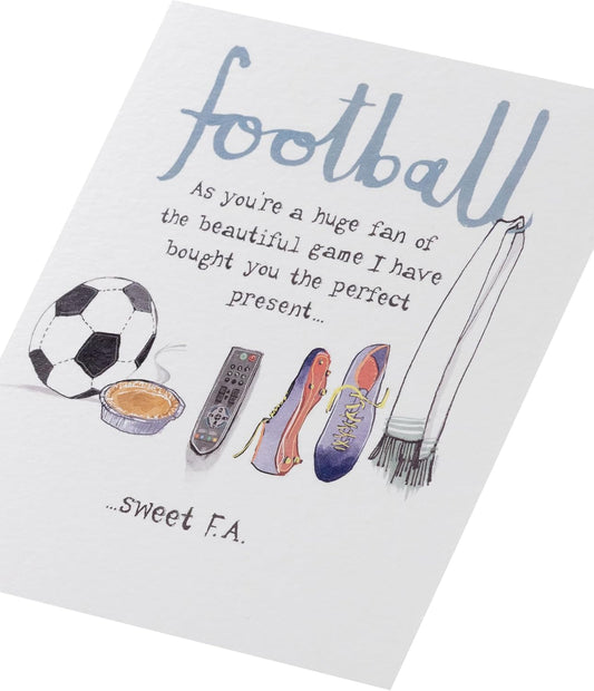 Humorous 50th birthday greeting card from UK Greetings with playful design and festive illustrations.