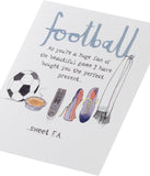 Humorous 50th birthday greeting card from UK Greetings with playful design and festive illustrations.
