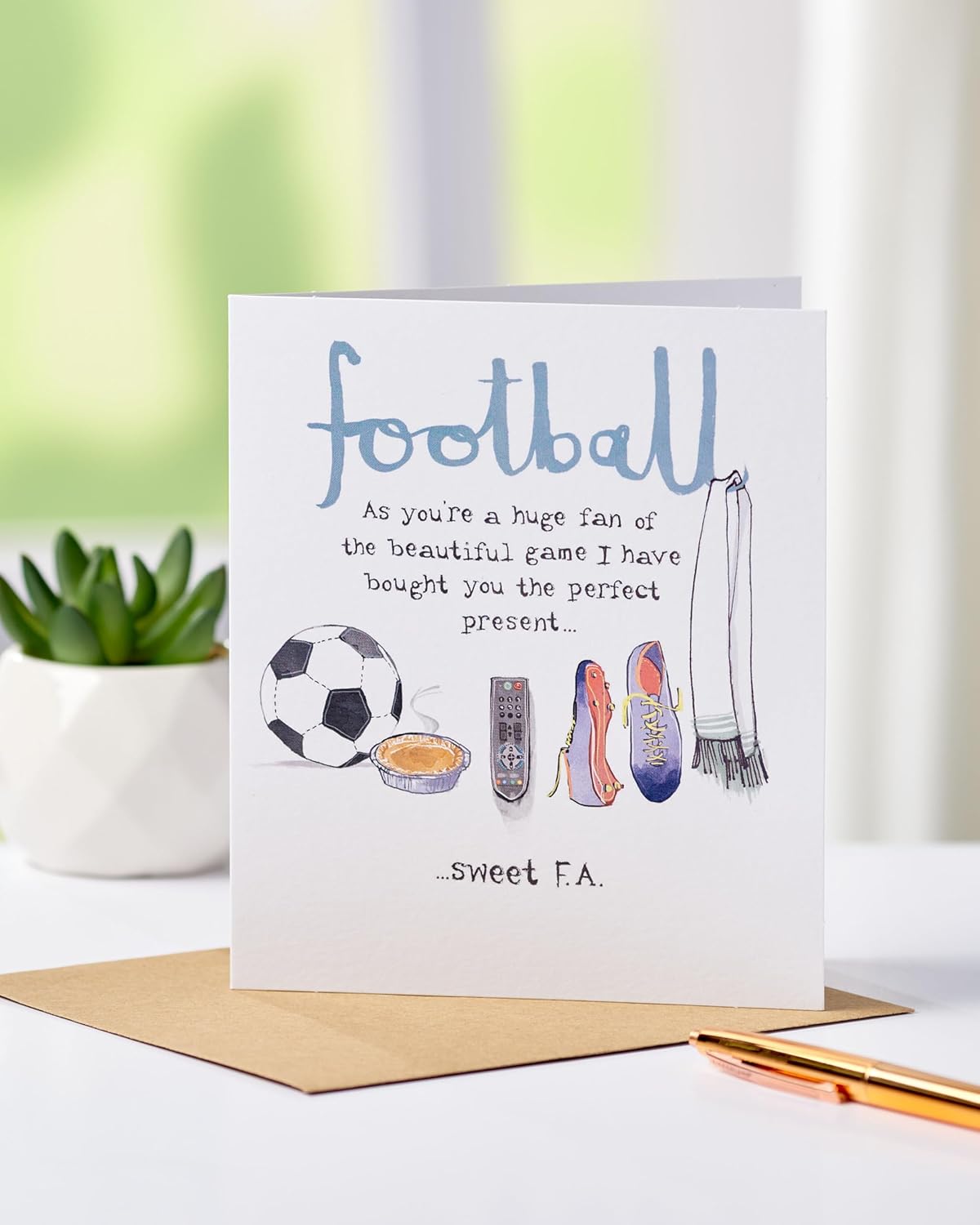 Humorous birthday card from UK Greetings featuring playful "Just For" message with the number 50, suitable for milestone celebrations.