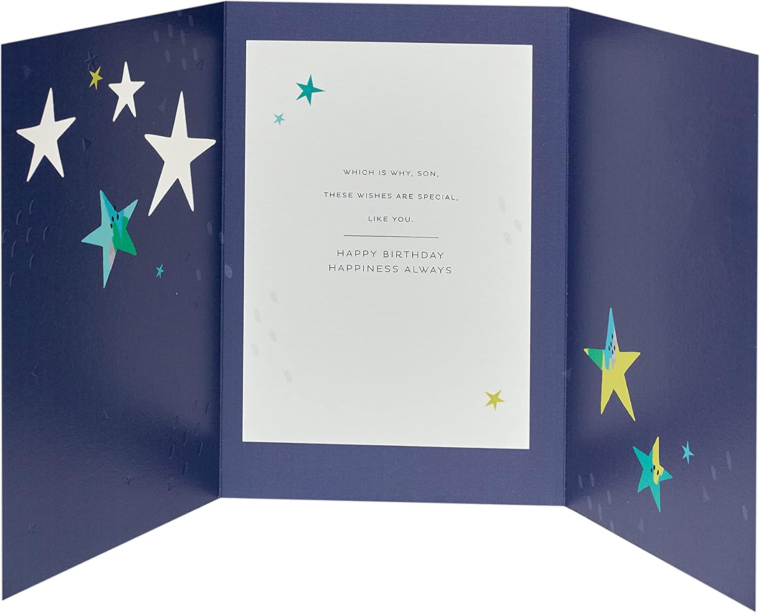 Birthday card for son by UK Greetings featuring bold, meaningful message and colorful design for his special day.