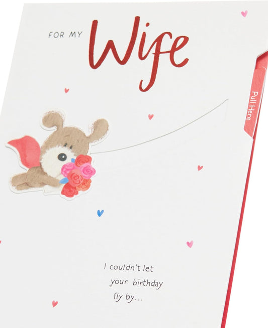 Elegant birthday card for wife by UK Greetings featuring heartfelt design and floral accents, perfect for celebrating a special occasion.