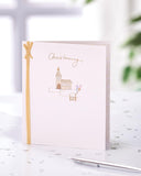 Beautiful Christening card with heartfelt greeting for baby's special day, featuring delicate design and soft pastel colors.