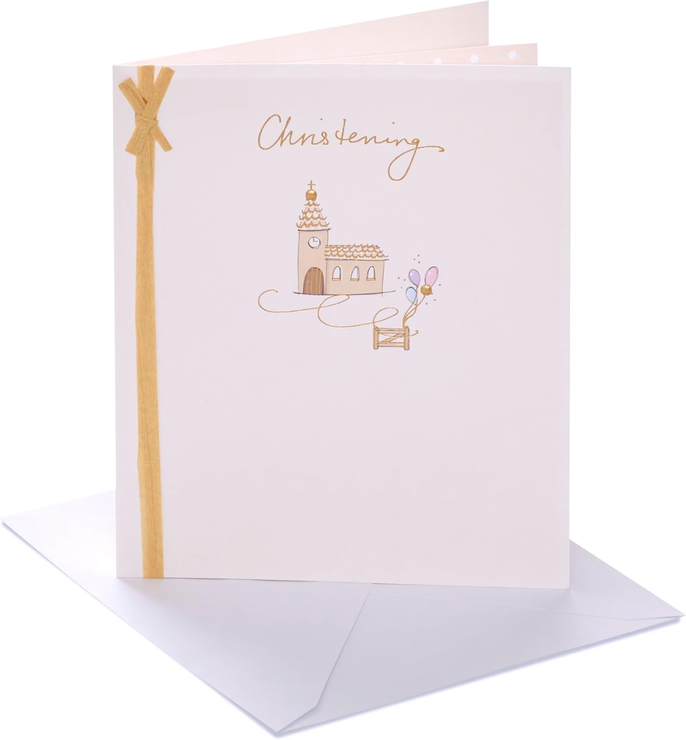Heartfelt Christening card with floral design, featuring a baby and greeting message for a special baby's christening day.