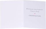 Bright colorful hearts design anniversary card for friends by UK Greetings, featuring vibrant heart illustrations on the front.