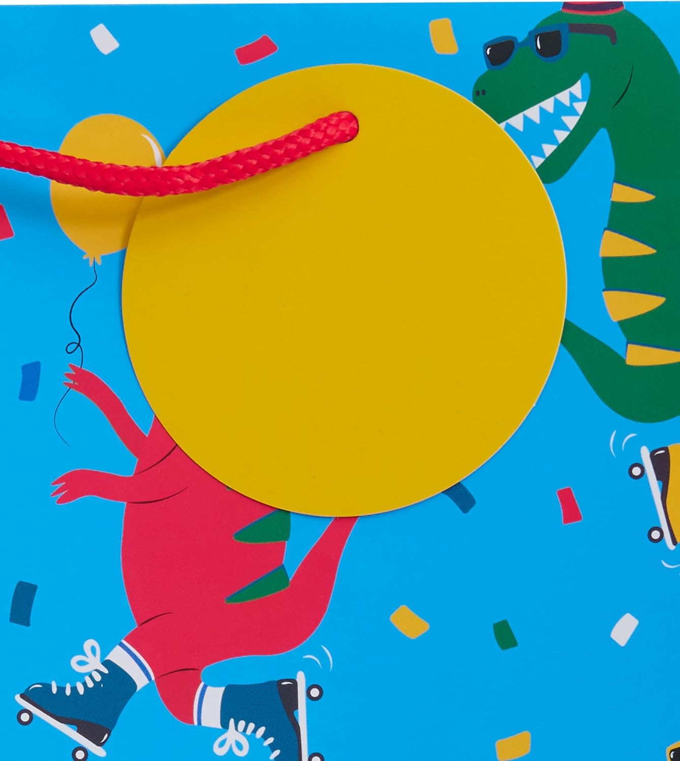Six large dinosaur design gift bags with colorful dinosaur illustrations, perfect for gifts and parties.