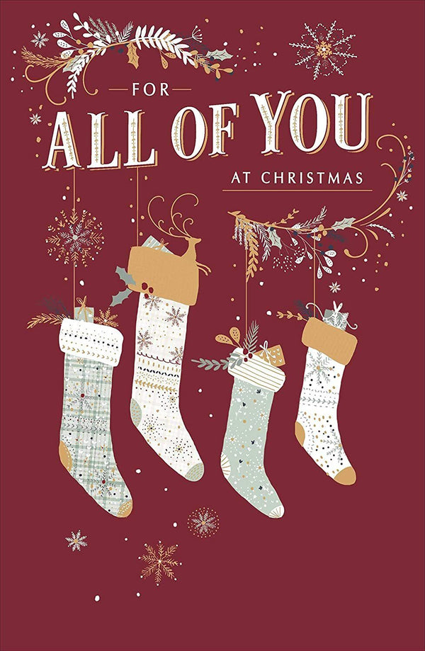 Foil-finished "All of You" Christmas card by UK Greetings featuring festive holiday design and elegant detailing.