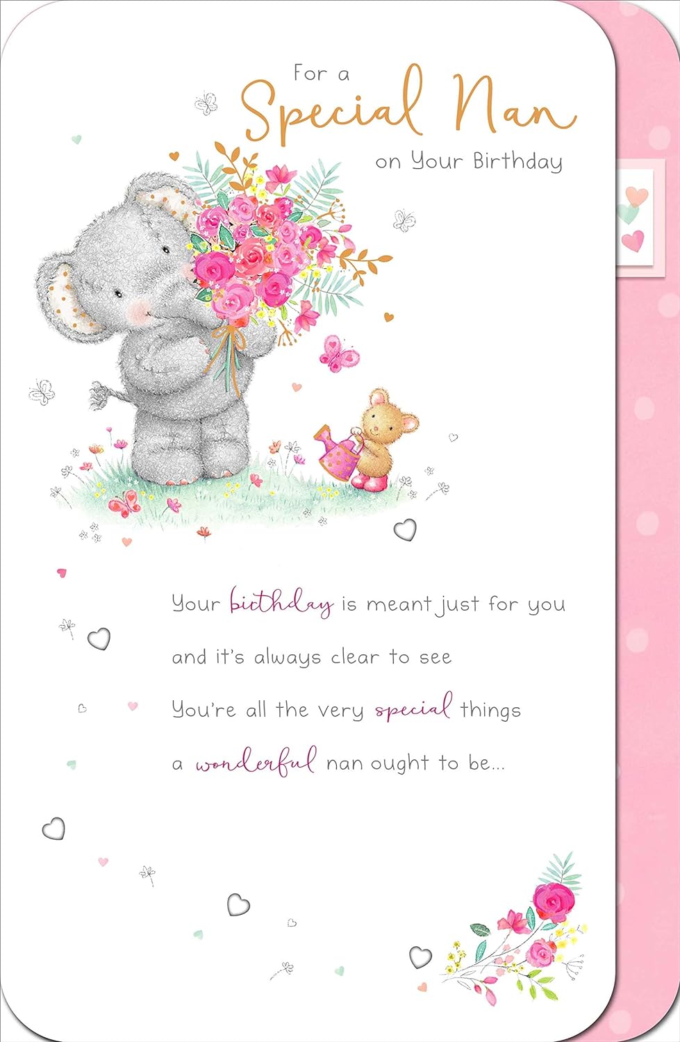 Elliot and Buttons Special Nan birthday card by UK Greetings featuring colorful illustrations and heartfelt message.