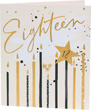 Colorful Happy 18th Starstruck birthday card by UK Greetings featuring a vibrant starry design and cheerful message.
