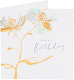 Luxury foil flower Camden greeting card by UK Greetings featuring colorful foil accents and floral design.