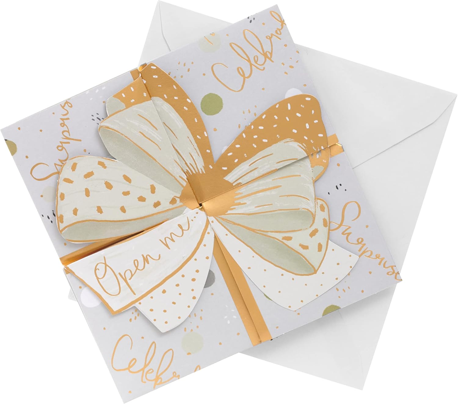Luxury pop-up money wallet gift card holder with an elegant gold bow design, made by UK Greetings.