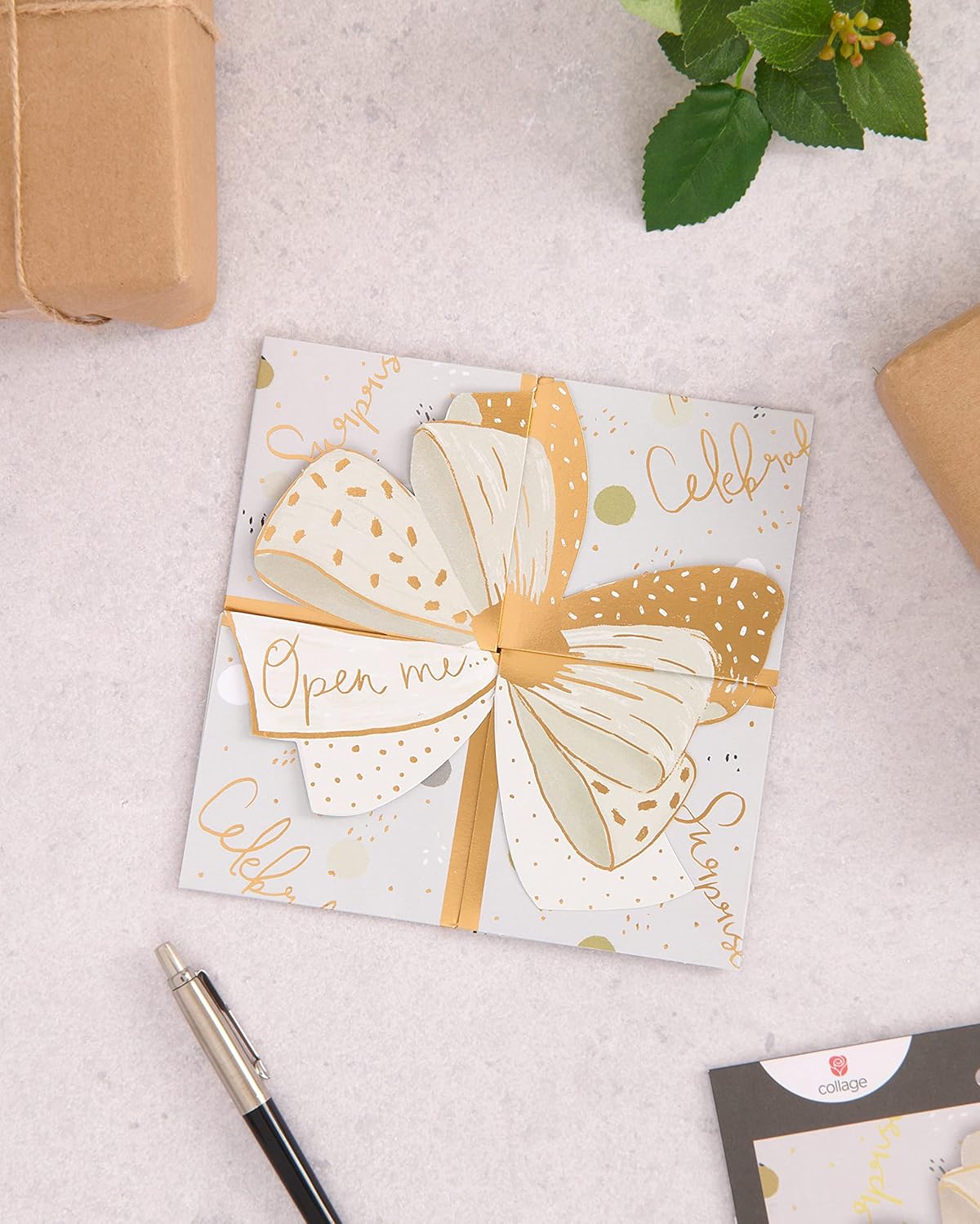Luxury pop-up money wallet gift card holder with an elegant gold bow design, perfect for special occasions and gifting.