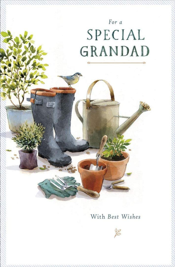 UK Greetings special Grandad birthday card featuring cheerful design and best wishes, perfect for celebrating grandfathers.
