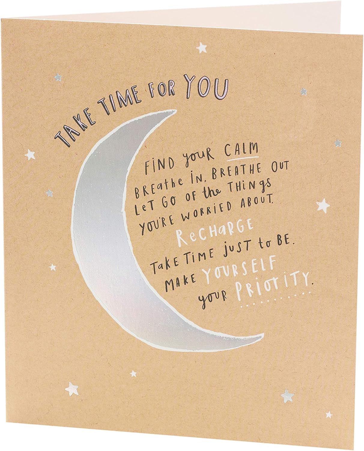 UK Greetings Take Time For You greeting card with blank inside, featuring calming design for any occasion.
