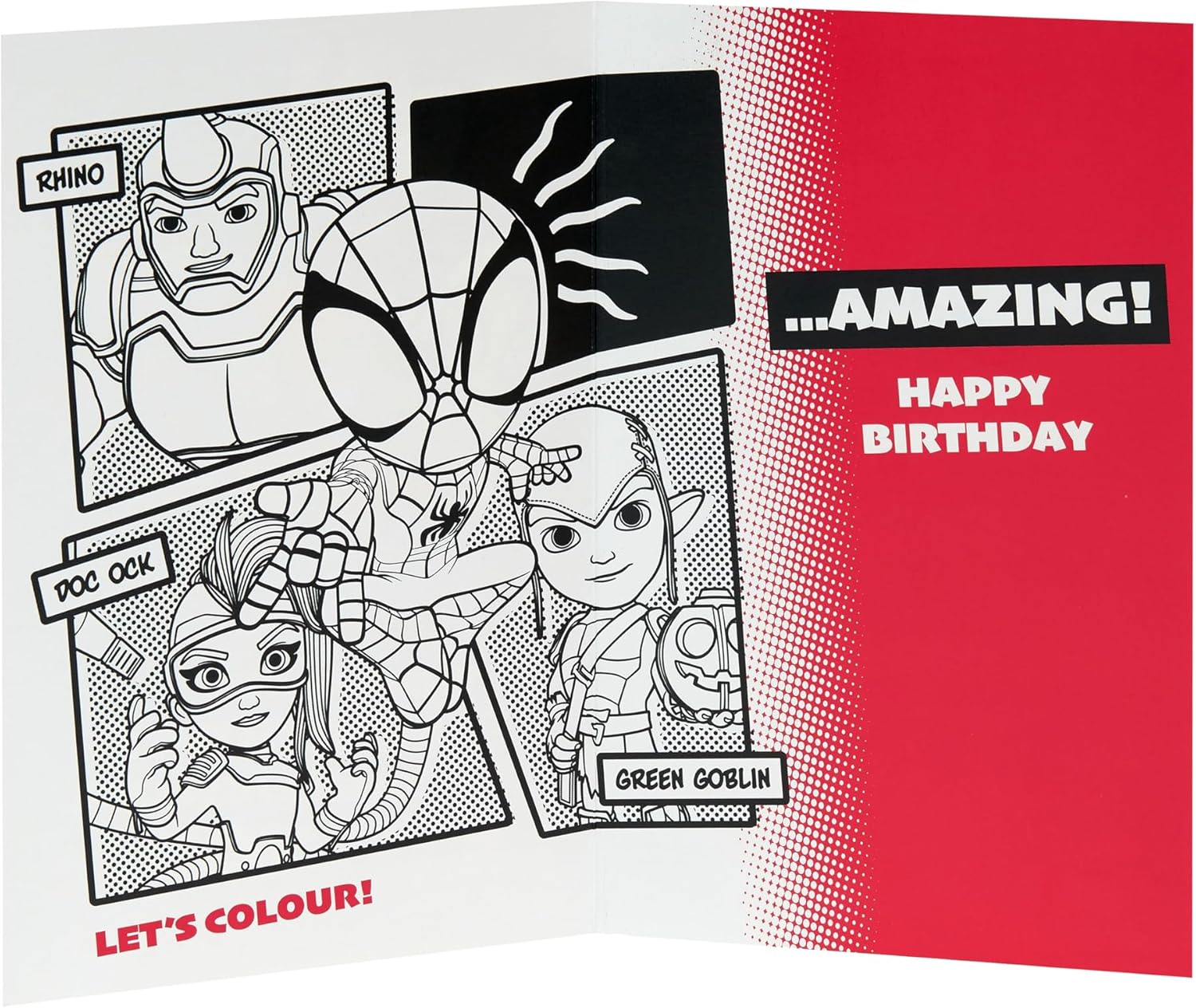 Marvel Spider-Man birthday card for son by UK Greetings featuring a cool superhero design and vibrant Spider-Man illustration.
