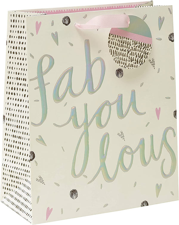Confetti Cocktail Fab-you-lous medium gift bag from UK Greetings featuring colorful confetti design and sturdy paper construction.