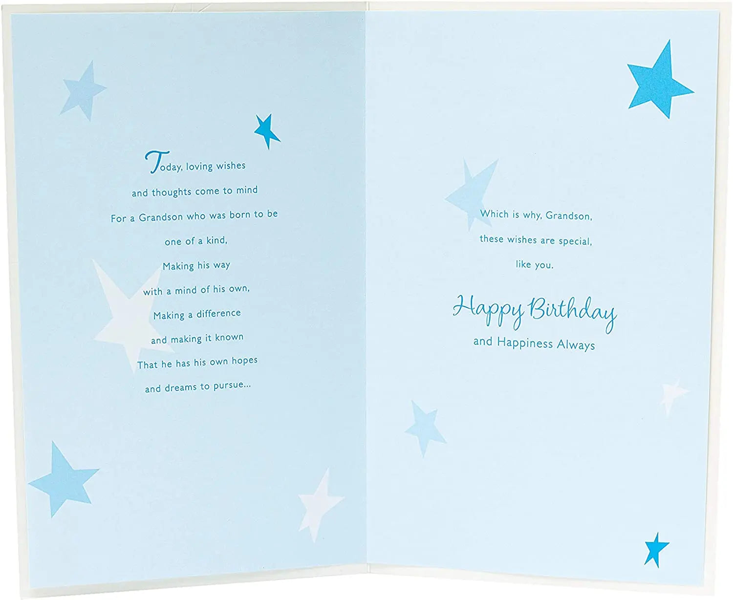 Elegant 21st birthday greeting card for grandson from UK Greetings, featuring celebratory design and heartfelt message.