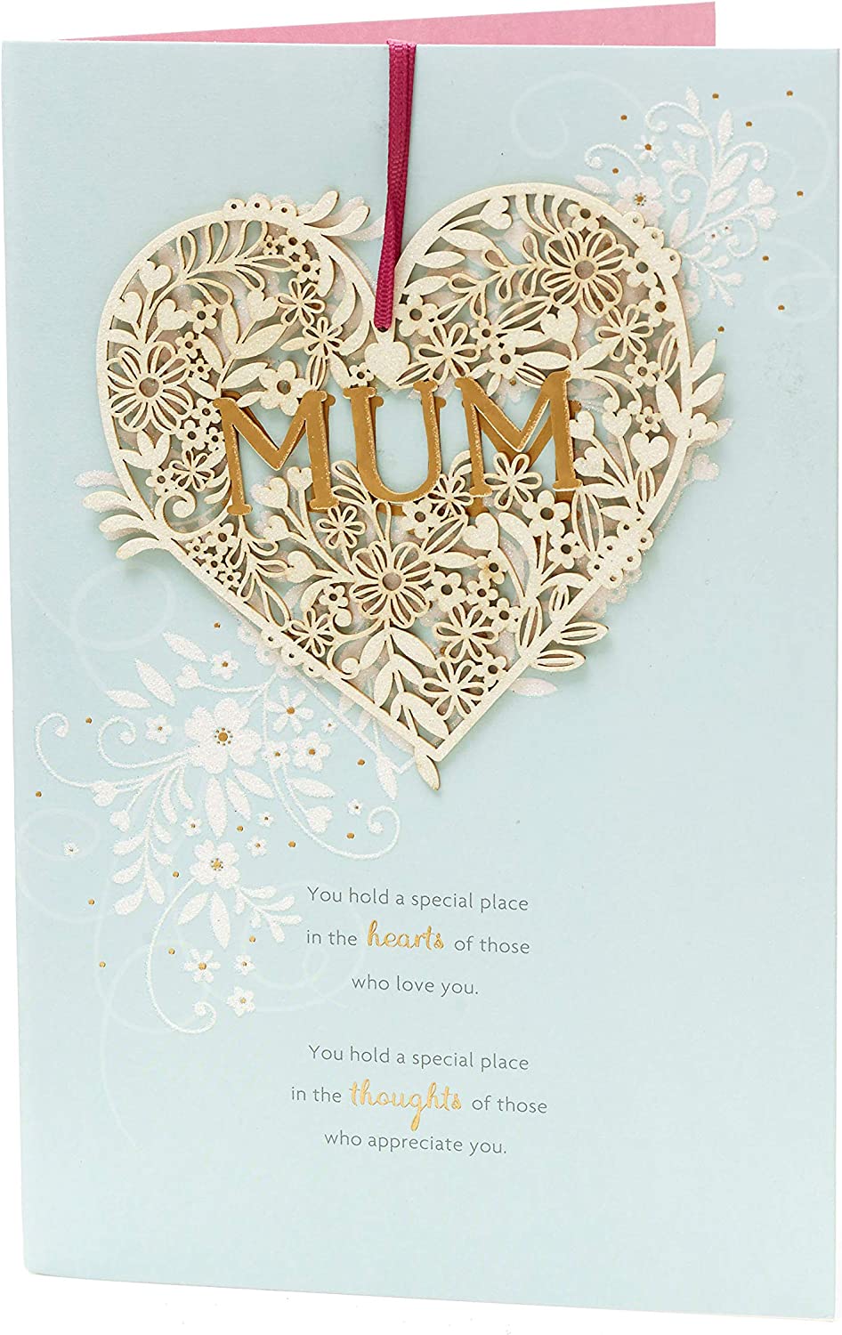 Luxury handmade birthday greeting card for mum, featuring elegant design, from UK Greetings.