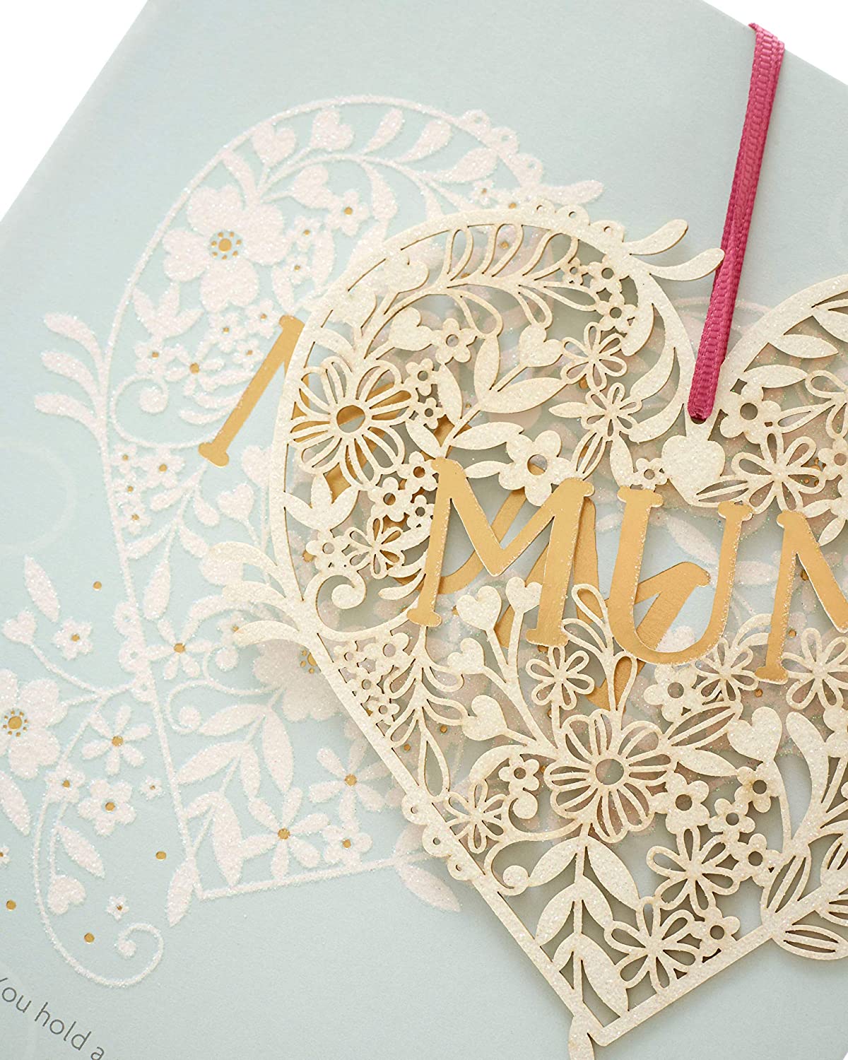 Luxury handmade birthday greeting card for mum, featuring intricate designs and heartfelt message, from UK Greetings.
