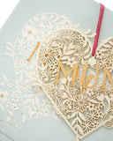 Luxury handmade birthday greeting card for mum, featuring intricate designs and heartfelt message, from UK Greetings.
