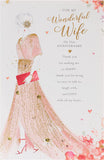 Beautiful wedding anniversary greeting card from UK Greetings, featuring heartfelt design for celebrating a wonderful wife.