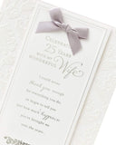 Silver anniversary greeting card for wife featuring romantic bow design, from UK Greetings, perfect for celebrating 25 years together.