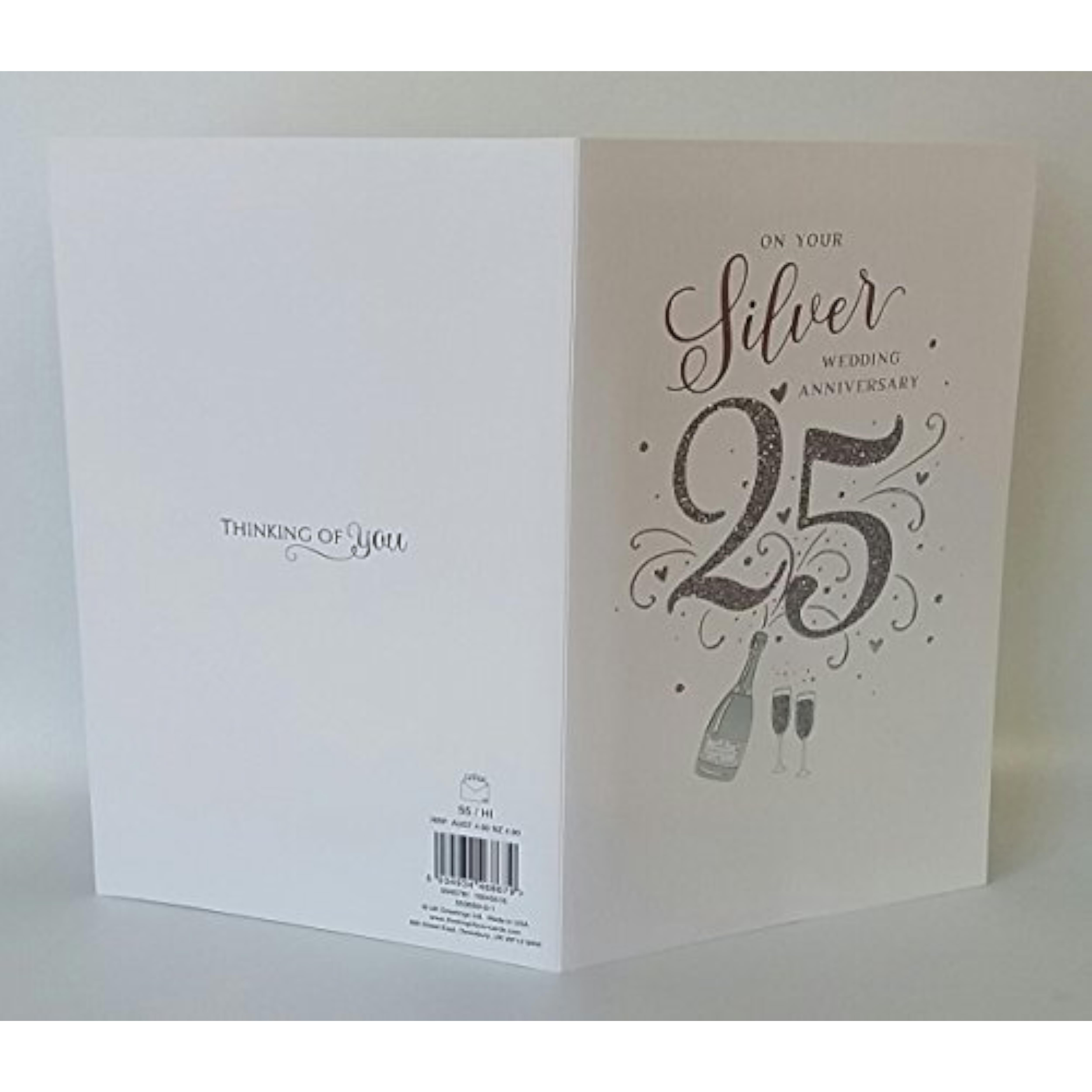 Silver wedding anniversary greeting card by UK Greetings with elegant design and heartfelt message for 25th celebration