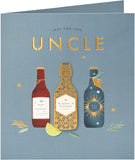 3D gold beer Uncle birthday greeting card with festive design, featuring a humorous illustration for celebrating special occasions.