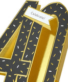 Gold foil 3D 40th birthday greeting card with pop-up design, crafted by UK Greetings.