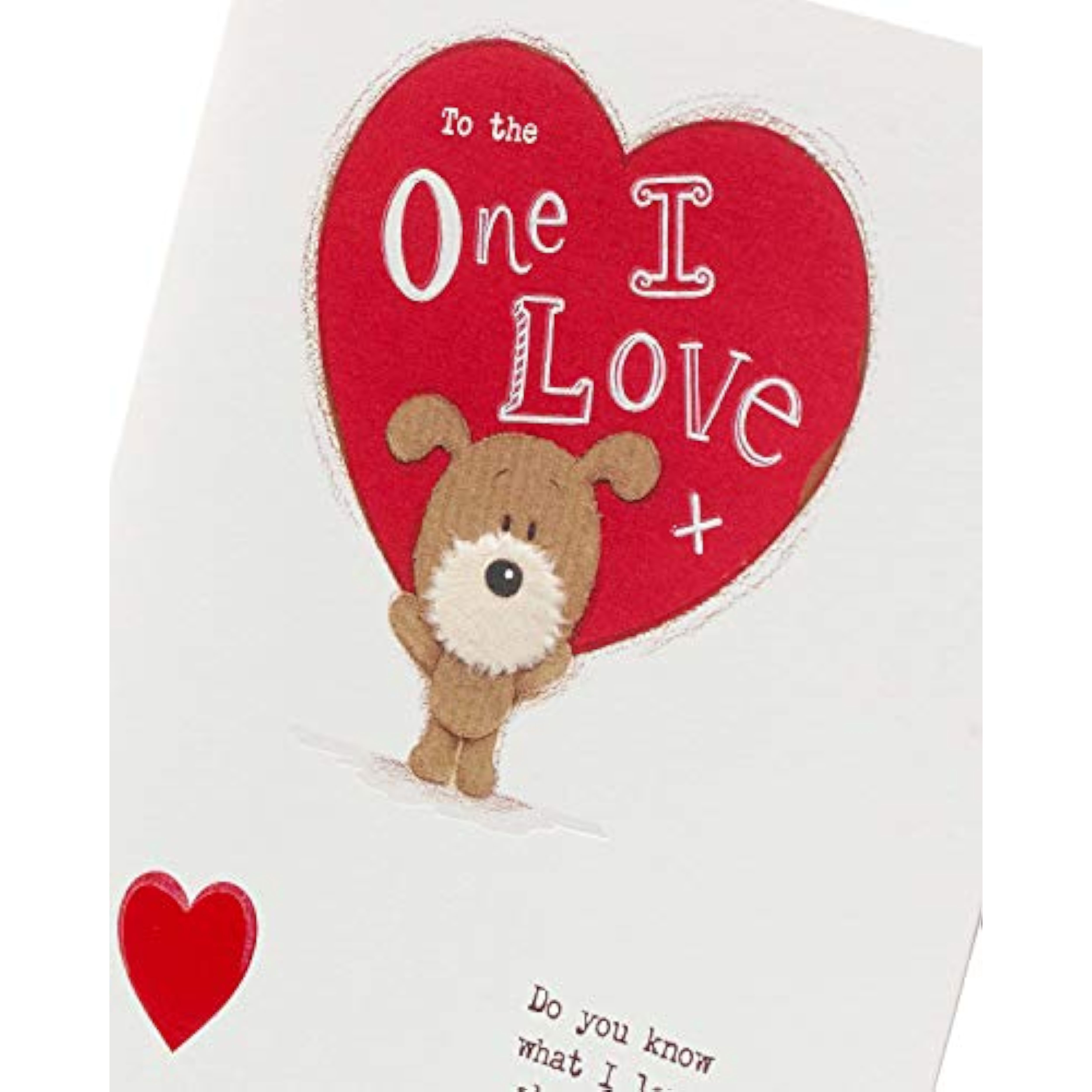 Cute 3D dog Valentine’s Day greeting card with "I Love You" pop-up design by UK Greetings, featuring adorable dog illustrations.