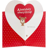 Cute 3D pop-up dog Valentine’s Day greeting card with "I Love You" message, featuring colorful cartoon dogs and hearts.
