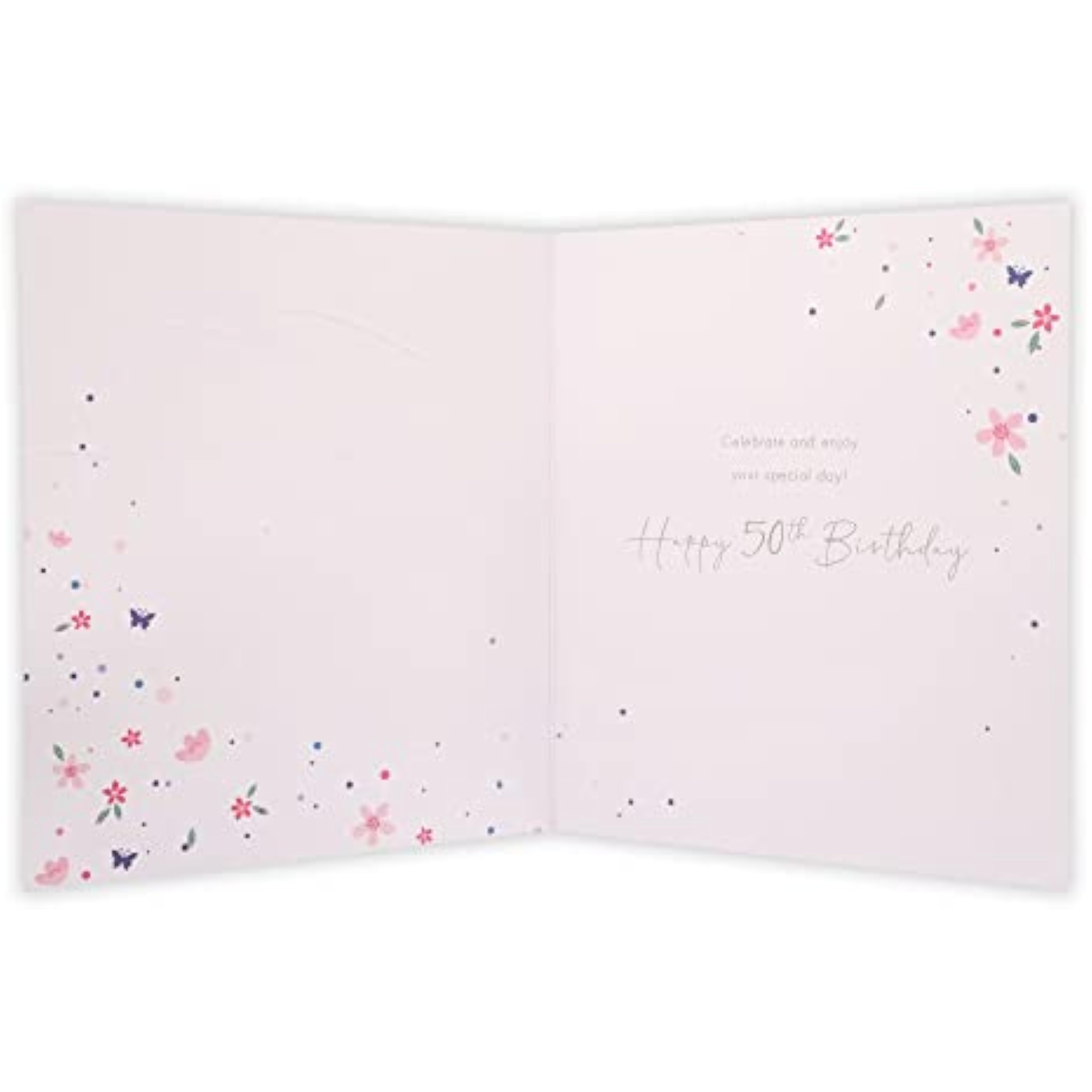 UK Greetings 50th birthday greeting card featuring festive designs and heartfelt message for celebrating milestone birthdays.
