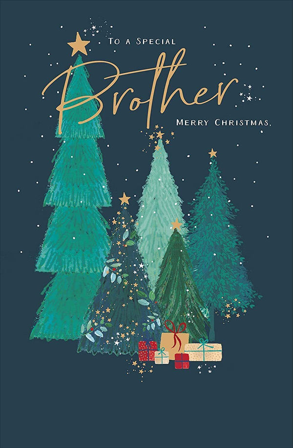 Traditional Brother Christmas greeting card with foiled festive design, featuring holiday-themed artwork and heartfelt message.