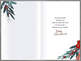 Festive Christmas greeting card from UK Greetings featuring a heartfelt message for sons and daughters-in-law with holiday design elements.