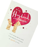 Adorable bears husband anniversary greeting card from UK Greetings featuring cute bear illustration and heartfelt message.