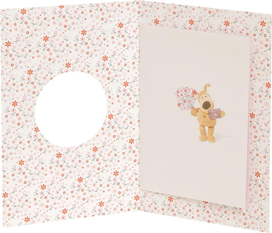 Adorable Boofle Daughter-in-Law Birthday Card by UK Greetings featuring cute floral and cartoon dog design.